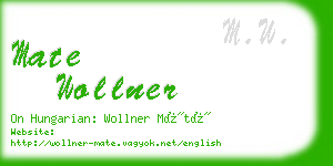 mate wollner business card